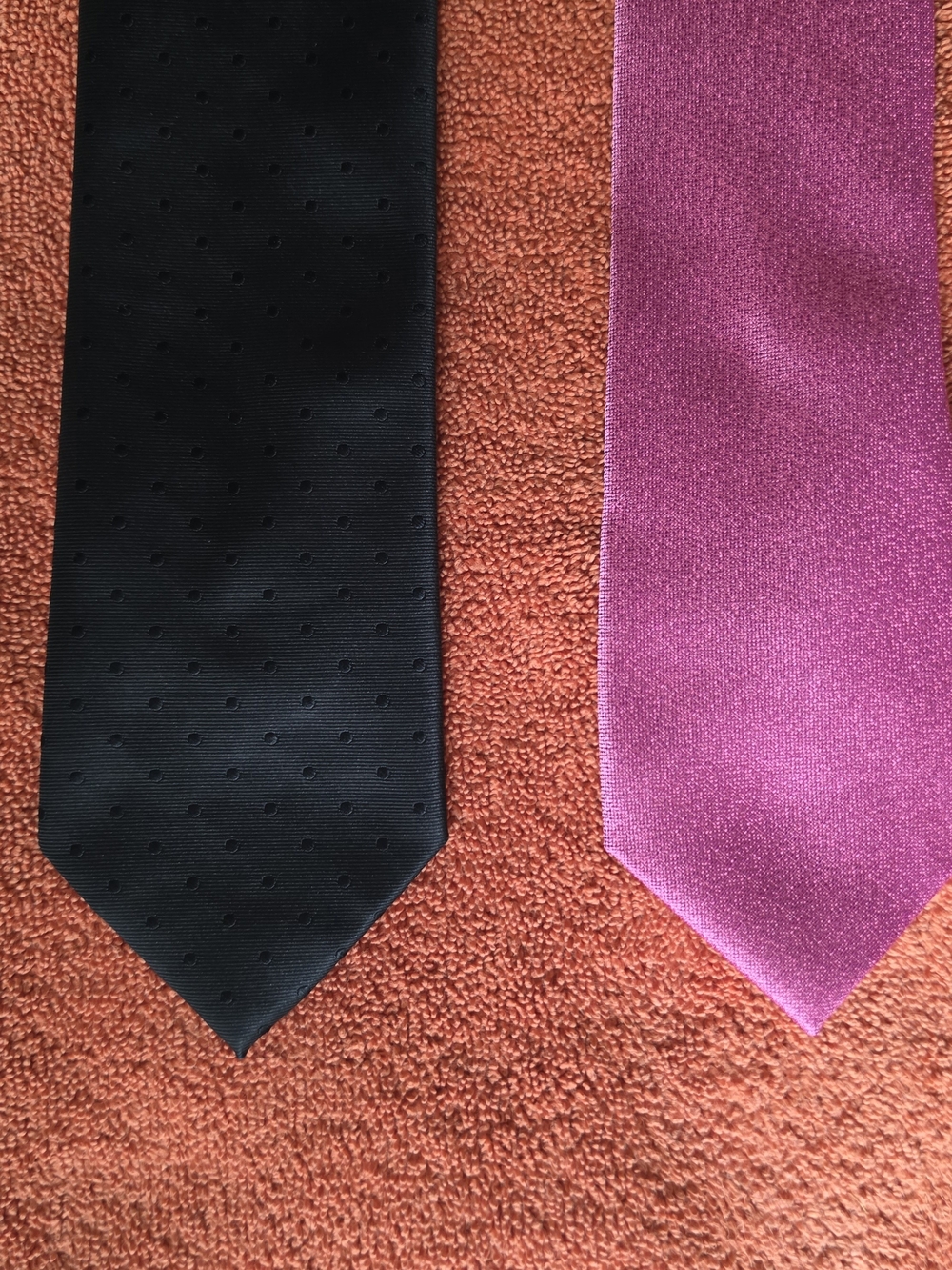 Classic Black and Magenta Men's Neckties - Pack of 2
